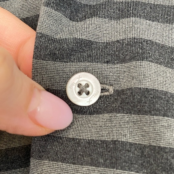 Ralph Lauren RLX Mens Medium M Grey Black Striped Wicking Performance Golf Polo - Picture 5 of 9